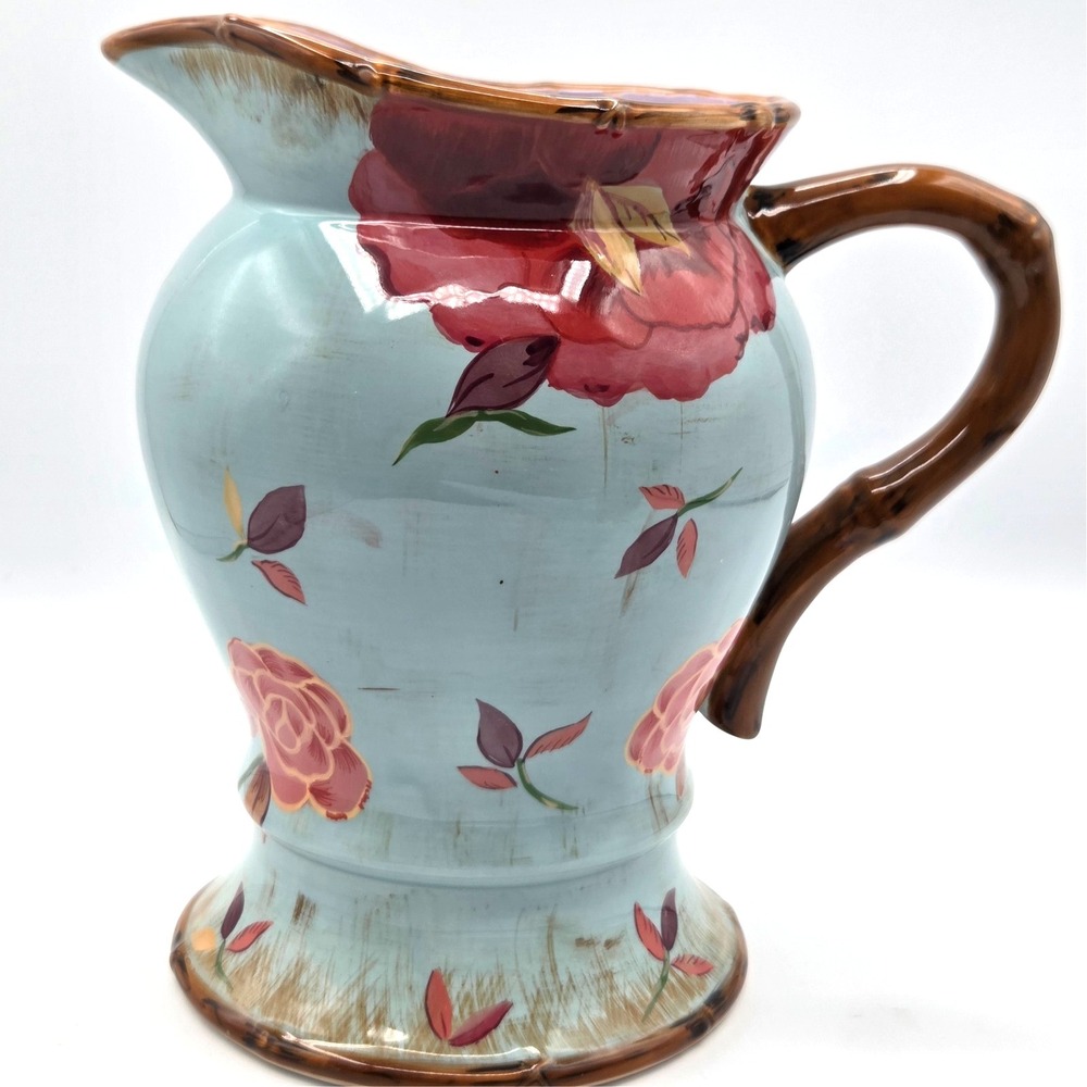 Tracy Porter Belle Floral Pitcher Hand Painted RETIRED